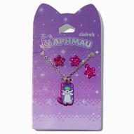 Aanbieding van Aphmau™ Claire's Exclusive Rainbow Cat Necklace & Earrings Set - 2 Pack voor 12,74€ bij Claire's