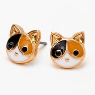 Aanbieding van Gold-tone Calico Cat Stud Earrings voor 2,4€ bij Claire's