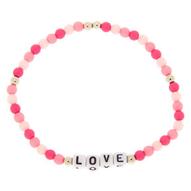 Aanbieding van Love Beaded Stretch Bracelet - Pink voor 1,2€ bij Claire's