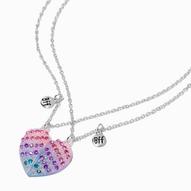 Aanbieding van Best Friends Ombre Pavé Split Heart Necklaces - 2 Pack voor 8,99€ bij Claire's