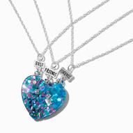 Aanbieding van Best Friends Blue & Purple Glitter Heart Pendant Necklaces - 3 Pack voor 11,99€ bij Claire's