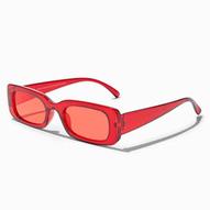 Aanbieding van Translucent Red Rectangular Frame Sunglasses voor 8€ bij Claire's