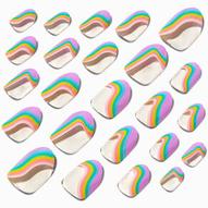 Aanbieding van Rainbow Squiggle Stiletto Press On Faux Nail Set - 24 Pack voor 7,79€ bij Claire's