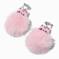 Aanbieding van Pink Cat Pom Pom 1.5" Clip On Drop Earrings voor 4€ bij Claire's
