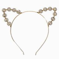 Aanbieding van Gold-tone Embellished Daisy Cat Ear Headband voor 6€ bij Claire's