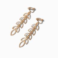 Aanbieding van Gold-tone Textured Leaf 2" Clip On Drop Earrings voor 4€ bij Claire's