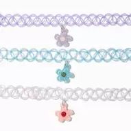 Aanbieding van Claire's Club Flower Pendant Tattoo Choker Necklace Set - 3 Pack voor 4,99€ bij Claire's