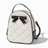 Aanbieding van Bow & White Quilted Coquette Small Backpack voor 23,99€ bij Claire's