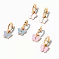 Aanbieding van Gold 1" Butterfly Clip-On Drop Earrings - 3 Pack voor 7,49€ bij Claire's