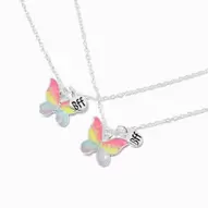 Aanbieding van Best Friends Glow In the Dark Butterfly Pendant Necklaces - 2 Pack voor 5€ bij Claire's