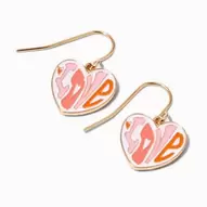 Aanbieding van Retro Love Heart 0.5" Gold Drop Earrings voor 3,99€ bij Claire's