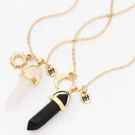 Aanbieding van Gold-tone Best Friends Black & White Mystical Gem Pendant Necklaces - 2 Pack voor 6,49€ bij Claire's