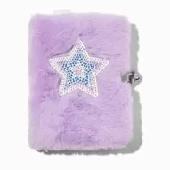 Aanbieding van Bling Star Purple Furry Lock Diary voor 7,79€ bij Claire's