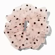 Aanbieding van Giant Blush Pink Polka Dot Hair Scrunchie voor 3,99€ bij Claire's