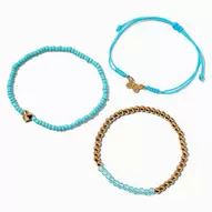 Aanbieding van Butterfly & Heart Turquoise Beaded Bracelet Set - 3 Pack voor 2,99€ bij Claire's