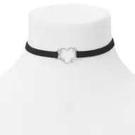 Aanbieding van Silver Heart Charm Black Choker Necklace voor 4,99€ bij Claire's