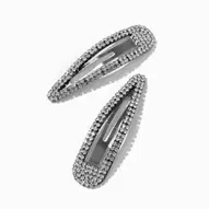 Aanbieding van Hematite Rhinestone Jumbo Snap Hair Clips - 2 Pack voor 8,49€ bij Claire's