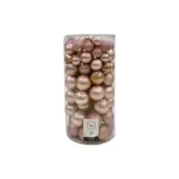 Aanbieding van Decoris kunststof kerstballen tube blushy roze - 100 stuks voor 29,99€ bij Coppelmans