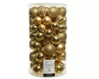 Aanbieding van Decoris kunststof kerstballen lichtgoud - D 6 cm voor 29,99€ bij Coppelmans