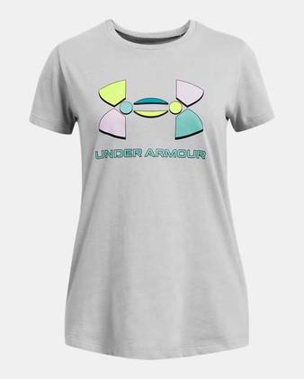 Aanbieding van Meisjesshirt UA Colorblock Big Logo met korte mouwen voor 25€ bij Under Armour