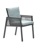 Aanbieding van Brendon lounge dining stoel mint grijs - inclusief licht grijze kussenhoezen voor 119€ bij Tuinmeubelland