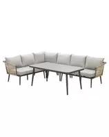 Aanbieding van Ralph lounge dining set 5-delig links - natural rotan voor 995€ bij Tuinmeubelland