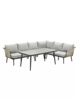 Aanbieding van Ralph lounge dining set 5-delig - natural rotan voor 999€ bij Tuinmeubelland