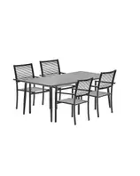 Aanbieding van Tess tuinset 5-delig donker grijs - Senna tuintafel 180x100 cm voor 429€ bij Tuinmeubelland