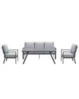 Aanbieding van Senja lounge dining set stoel-bank 4-delig - licht grijs voor 1179€ bij Tuinmeubelland