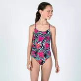 Aanbieding van Badpak voor meisjes 1100 Hiloe tropical party roze voor 3,99€ bij Decathlon