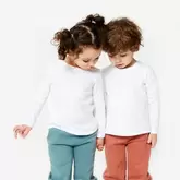 Aanbieding van Basic shirt voor kinderen lange mouwen katoen wit voor 4,49€ bij Decathlon