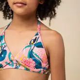 Aanbieding van Bikinitop voor meisjes 100 halter roze voor 2,99€ bij Decathlon