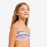 Aanbieding van Bandeaubikinitop voor surfen meisjes 100 laguneblauw voor 2,49€ bij Decathlon