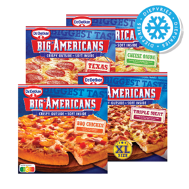 Aanbieding van Dr.Oetker Big Americans Pizza voor 4,79€ bij Dekamarkt