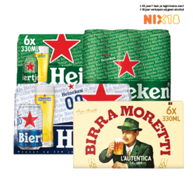 Aanbieding van Heineken, Silver, Birra Moretti Pilsener of 0.0 voor 4,79€ bij Dekamarkt
