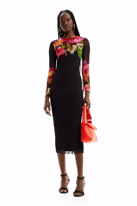 Aanbieding van New collection Tulen bloemenjurk M. Christian Lacroix voor 99,95€ bij Desigual