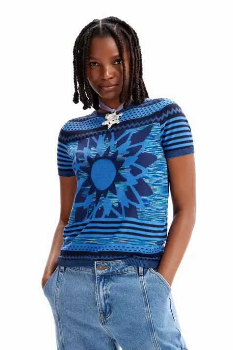 Aanbieding van New collection Gebreid T-shirt met bloem voor 79,95€ bij Desigual