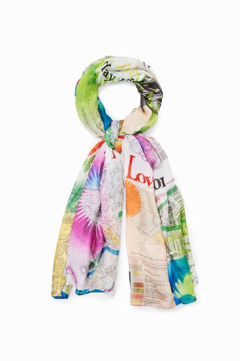 Aanbieding van New collection Rechthoekige sjaal kaarten collage voor 35,95€ bij Desigual