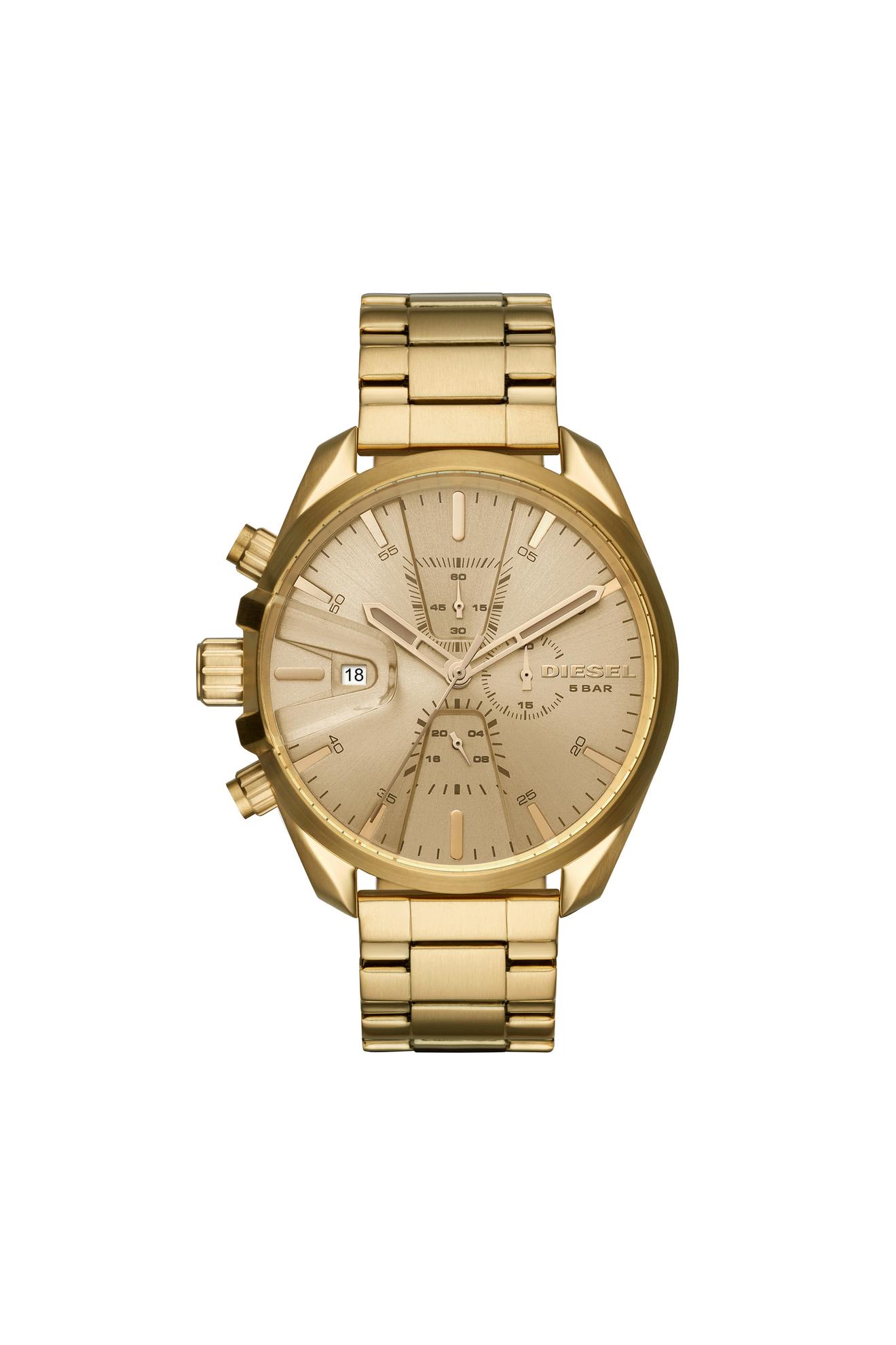 Aanbieding van Gold watch with single-link strap, 47 mm voor 209€ bij Diesel