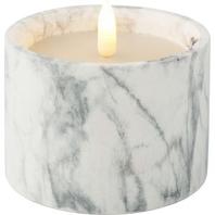 Aanbieding van Ledkaars Marble wit 8,5cm hoog voor 6,39€ bij Trendhopper