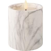 Aanbieding van Ledkaars Marble wit 12,5cm hoog voor 7,19€ bij Trendhopper