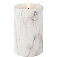 Aanbieding van Ledkaars Marble wit 16,5cm hoog voor 8,49€ bij Trendhopper