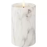 Aanbieding van Ledkaars Marble wit 16,5cm hoog voor 7,99€ bij Trendhopper