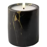 Aanbieding van Ledkaars Marble zwart 12,5cm hoog voor 7,19€ bij Trendhopper