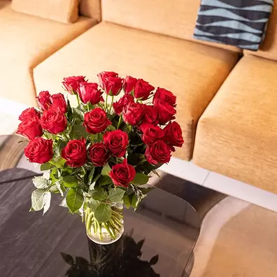 Aanbieding van Klassieke rode rozen voor 19,99€ bij Euroflorist