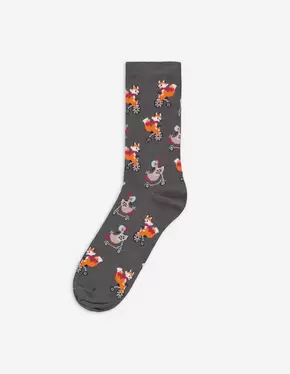 Aanbieding van Sokken - Motief all-over - donkergrijs voor 2,99€ bij Takko fashion