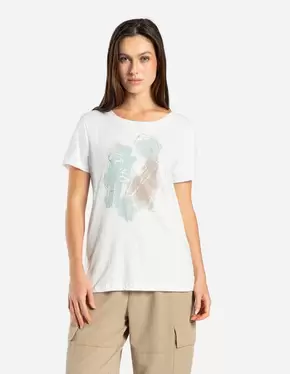 Aanbieding van T-shirt - Glitterprint - wit voor 5,99€ bij Takko fashion