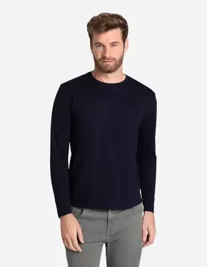 Aanbieding van Longsleeve - Katoen - donkerblauw voor 9,99€ bij Takko fashion