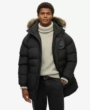 Aanbieding van Lange gewatteerde Everest parka voor 249,99€ bij Superdry