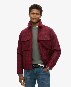 Aanbieding van Surplus geruit wollen overshirt met rits voor 139,99€ bij Superdry